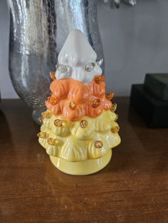 Other - Ceramic Orange & Yellow Holiday Tree Accent - Unbranded